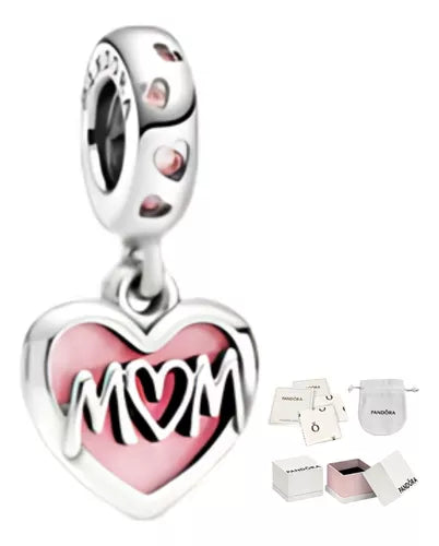 Original Pandora Charm I Love You Mom Heart Charm 925 Silver