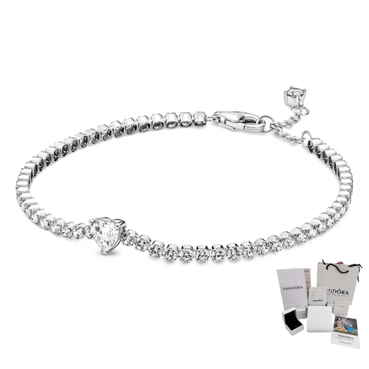 PANDORA BRILLIANT HEART TENNIS BRACELET + GIFT KIT