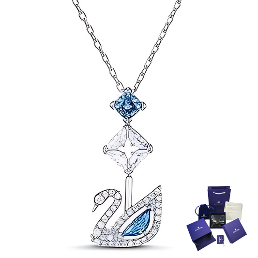 DAZZLING SWAN NECKLACE SWAROVSKI CRYSTAL + GIFT KIT