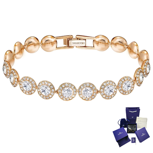 ANGELIC HALO ROSE GOLD SWAROVSKI CRYSTAL TENNIS BRACELET