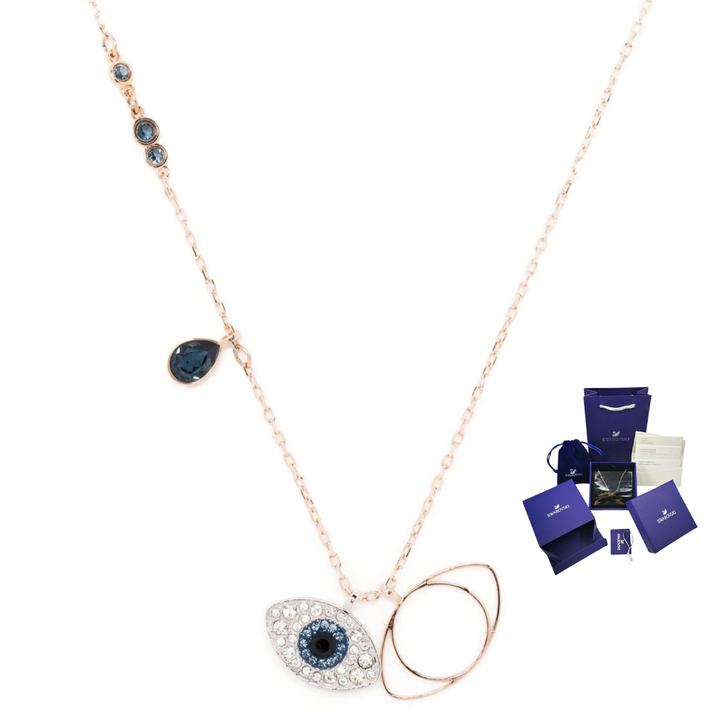 DEVIL EYE NECKLACE WITH SWAROVSKI CRYSTAL AND ROSE GOLD