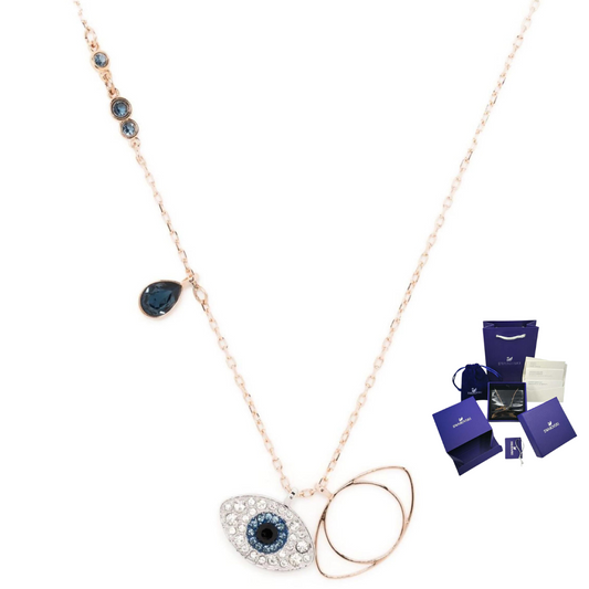 DEVIL EYE NECKLACE WITH SWAROVSKI CRYSTAL AND ROSE GOLD