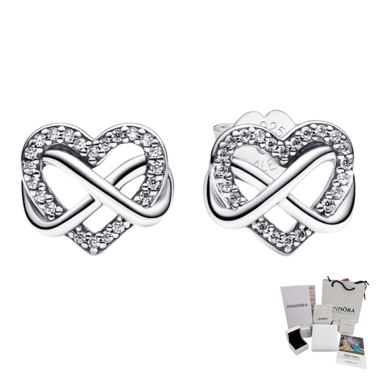 PANDORA INFINITY HEART EARRINGS + GIFT KIT