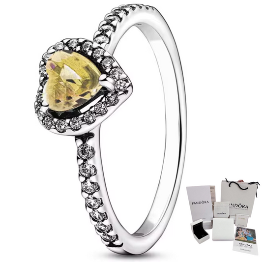 PANDORA RAISED HEART GOLD RING + GIFT KIT