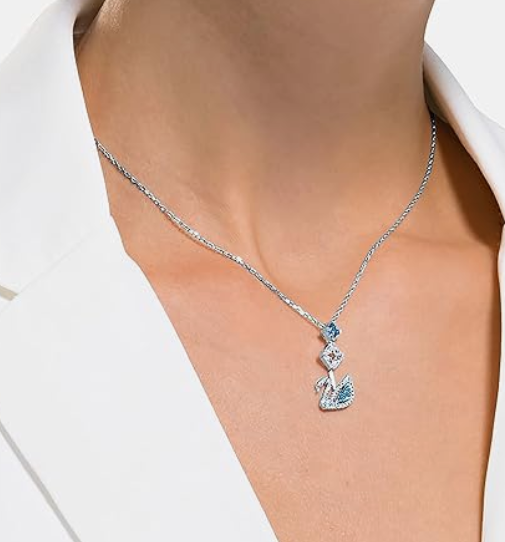 DAZZLING SWAN NECKLACE SWAROVSKI CRYSTAL + GIFT KIT