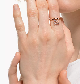 PAVE SWAN SWAROVSKI CRYSTAL PROMISE RING