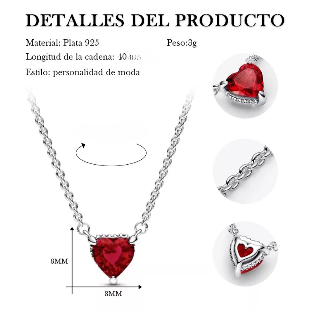LOVE PANDORA S 925 RED HEART NECKLACE