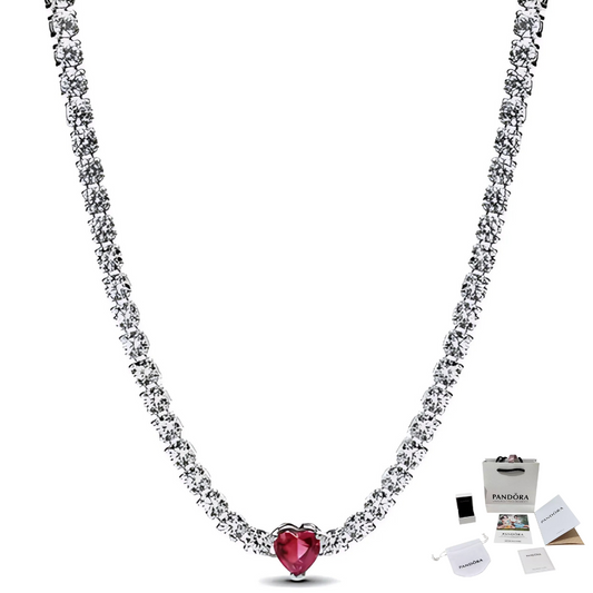 LOVE PANDORA S 925 RED HEART NECKLACE