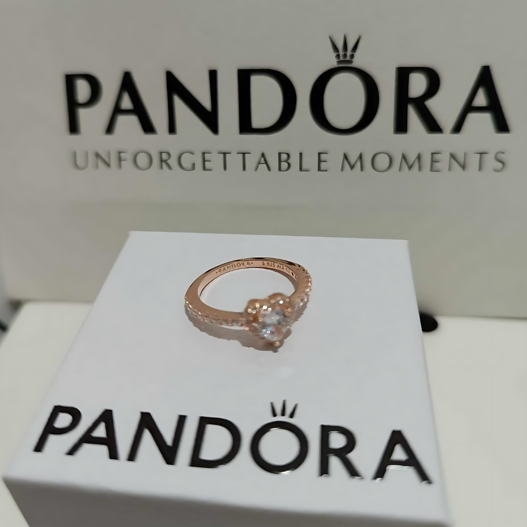 PANDORA PROMISE RING RAISED BRILLIANT HEART WHITE ROSE GOLD + GIFT KIT