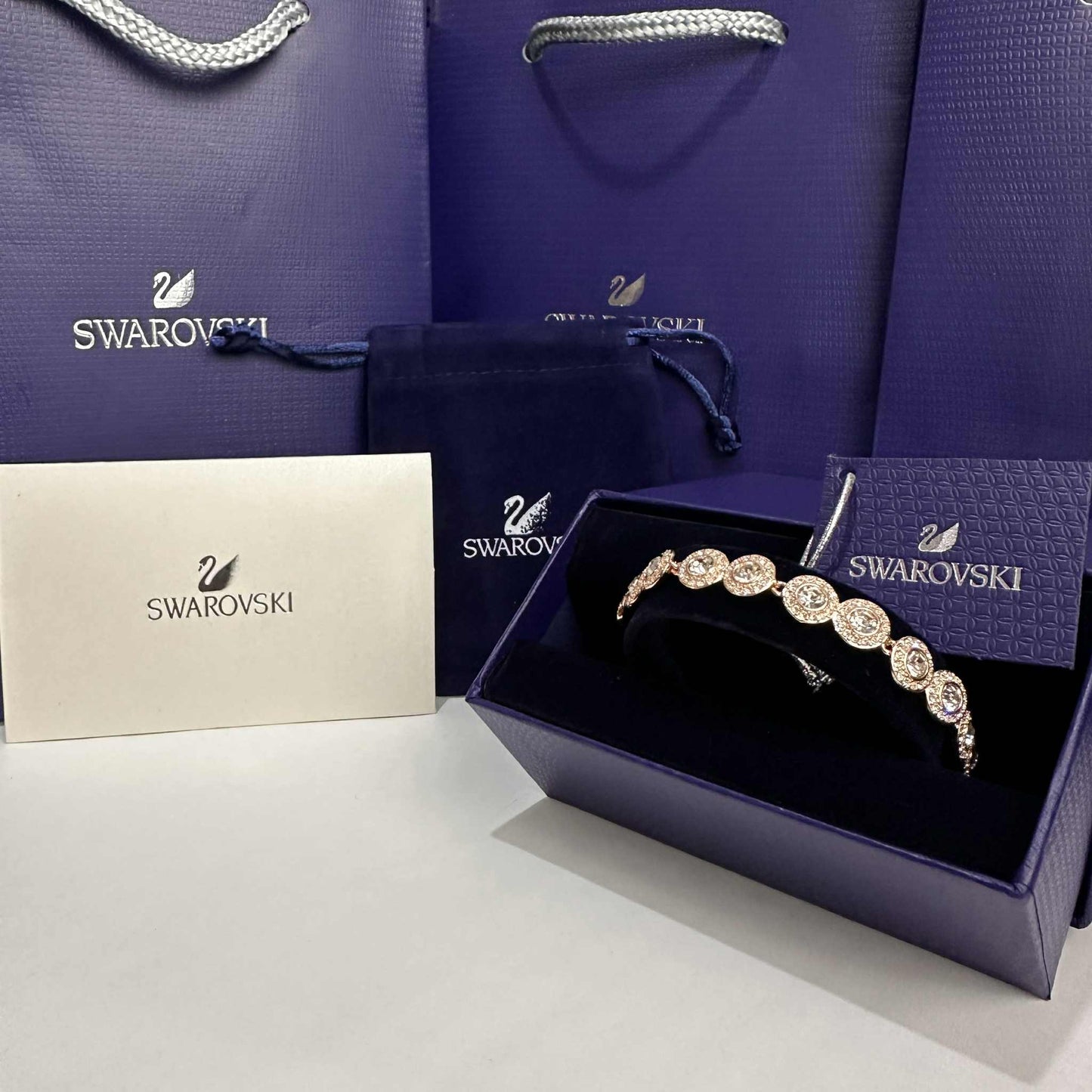 PULSERA CRISTAL SWAROVSKI TENIS ANGELIC HALO ROSE GOLD