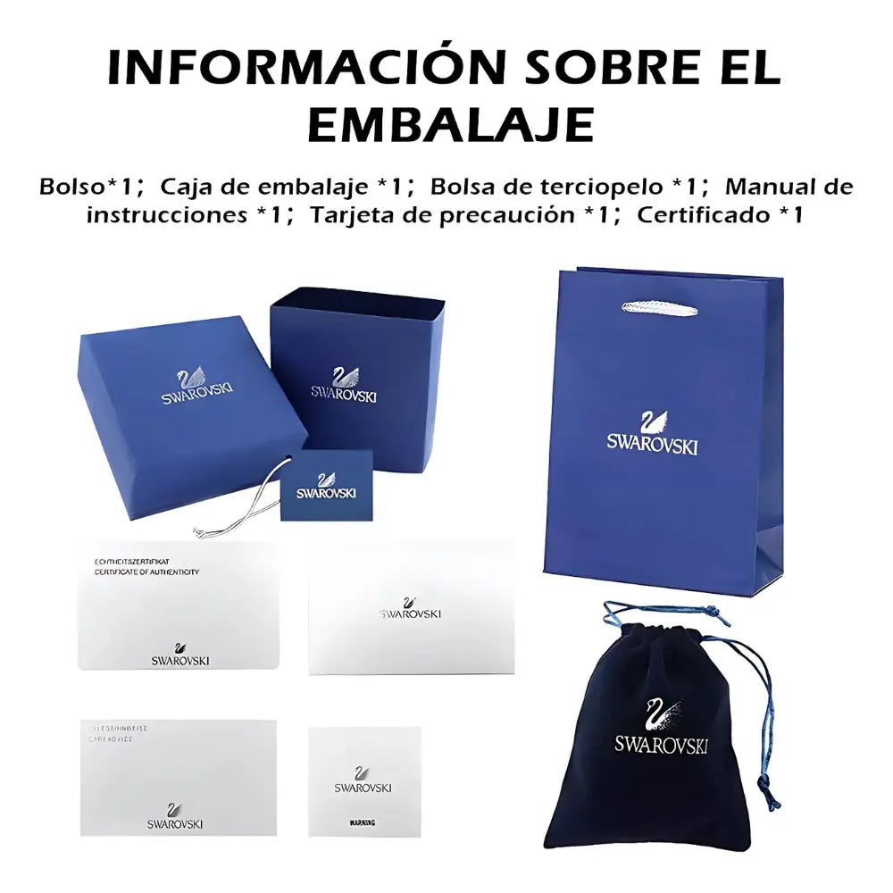 COLLAR GEMA CRISTALES COMPLETO AZUL SWAROVSKI + KIT DE REGALO ZOCALO ONLINE