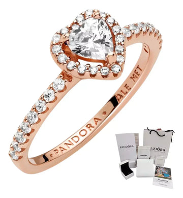 Anillo Promesa Corazón Brillante Elevado Blanco Pandora