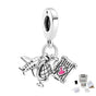 CHARM PANDORA COLGANTE VIAJE MALETA AVION GLOBO .925
