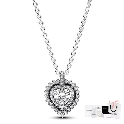 COLLAR CORAZON TIMELESS HALO PLATA .925