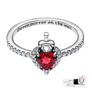 Anillo Corazón Rojo Espada Reina Malvada Disney Pandora