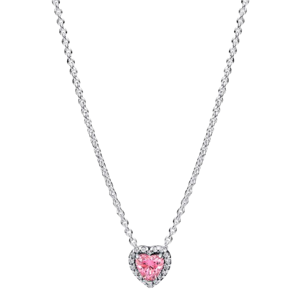 PANDORA SOARING HEART PINK NECKLACE + GIFT KIT 