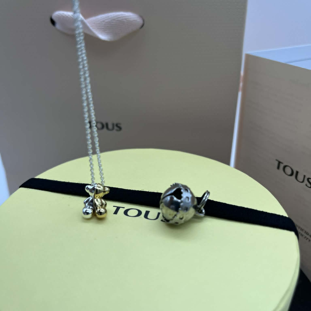 COLLAR TOUS DIJE ORO OSO TEDDY BEAR BICOLOR MI OTRA MITAD PLATA .925 Y ORO 18K ZOCALO ONLINE