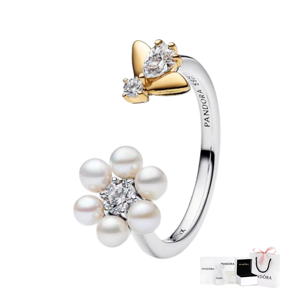 ANILLO PANDORA BRIDGERTON ABIERTO ABEJA Y FLOR PLATA .925 ZOCALO ONLINE
