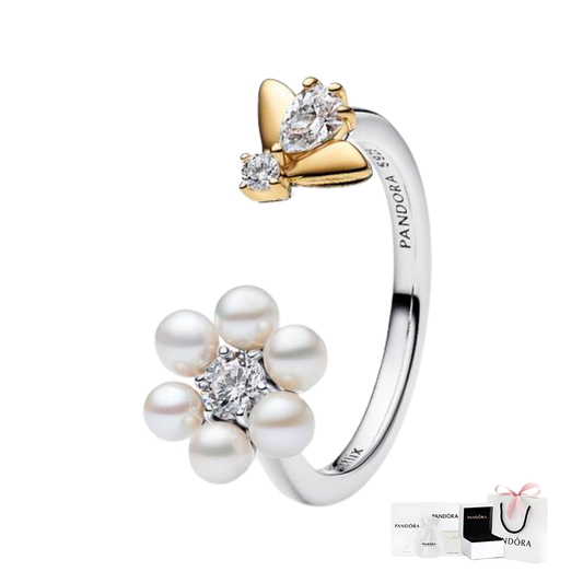 ANILLO PANDORA BRIDGERTON ABIERTO ABEJA Y FLOR PLATA .925 ZOCALO ONLINE