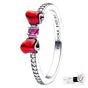 ANILLO PANDORA MOÑO ROJO PRINCESA BLANCA NIEVES PROMESA PLATA .925
