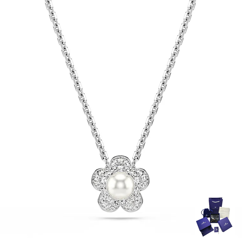COLLAR SWAROVSKI ARIANA GRANDE FLOR BLANCA + KIT DE REGALO ZOCALO ONLINE