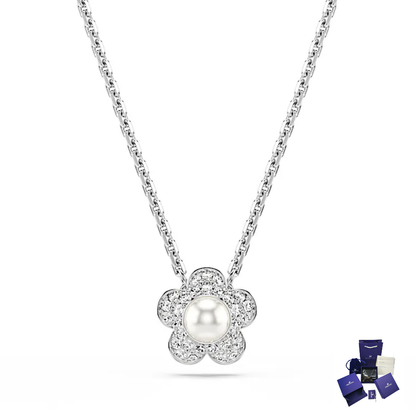 COLLAR SWAROVSKI ARIANA GRANDE FLOR BLANCA + KIT DE REGALO ZOCALO ONLINE