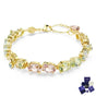 PULSERA BRAZALETE SWAROVSKI TENIS GEMA MULTI COLOR DORADO ORO 14K