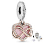 CHARM COLGANTE CORAZON INFINITO RESPLANDECIENTE ORO ROSA 14K PANDORA