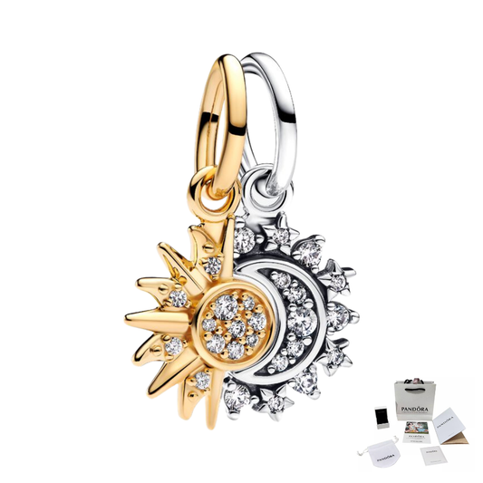 CHARM PANDORA  COLGANTE DIVISIBLE SOL Y LUNA .925