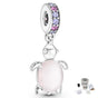 PINK SEA TURTLE PENDANT CHARM MURAN GLASS PANDORA 