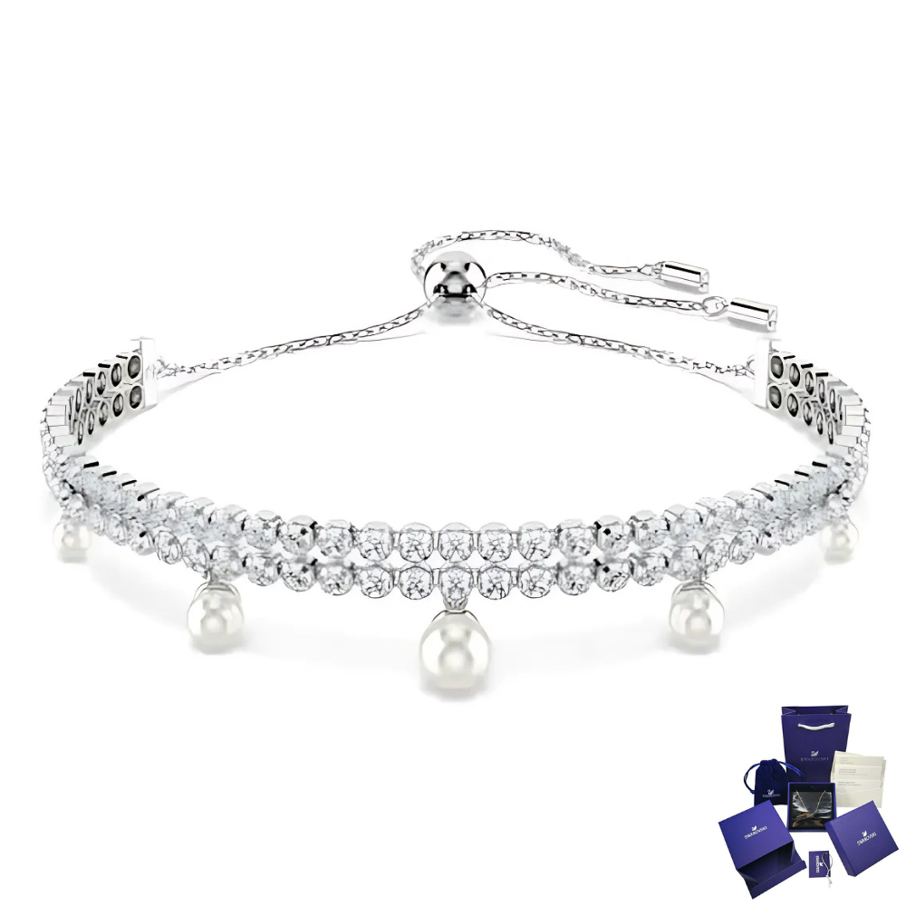 PULSERA BRAZALETE SWAROVSKI ARIANA GRANDE PERLA REDONDA DE CRISTAL + ACCESORIOS