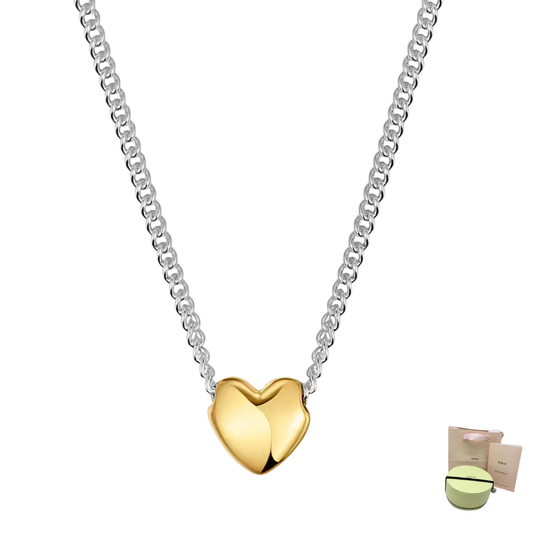 COLLAR TOUS DIJE ORO CORAZON DORADO BICOLOR MI OTRA MITAD PLATA .925 Y ORO 18K ZOCALO ONLINE