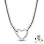 COLLAR CADENA DE SERPIENTE CORAZON PANDORA PARA CHARMS PLATA 925