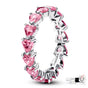 ANILLO PANDORA PROMESA ALIANZA CORAZONES ROSAS PLATA .925