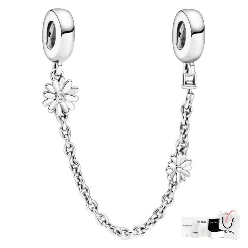 CHARM CADENA DE SEGURIDAD MARGARITA FLOR PANDORA PLATA .925 ZOCALO ONLINE