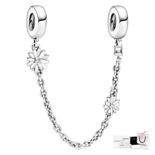 CHARM CADENA DE SEGURIDAD MARGARITA FLOR PANDORA PLATA .925 ZOCALO ONLINE