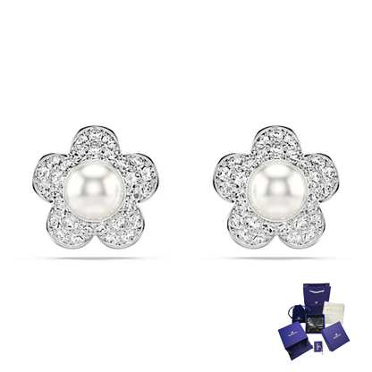 ARETES PENDIENTES FLORES BLANCAS ARIANA GRANDE SWAROVSKI ZOCALO ONLINE