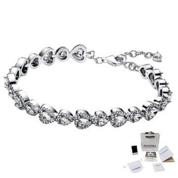 Pulsera Tenis Halo Corazones Pandora