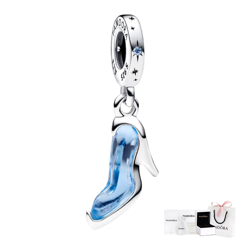 CHARM COLGANTE PANDORA ZAPATILLA CENICIENTA DISNEY AZUL PLATA .925