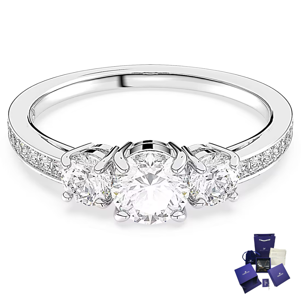 ANILLO PROMESA COMPROMISO SWAROVSKI ATTRACT CIRCONITA Y 3 CRISTALES MUJER