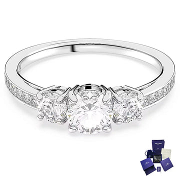 Anillo Promesa Compromiso Attract y 3 Cristales Mujer Swarovski