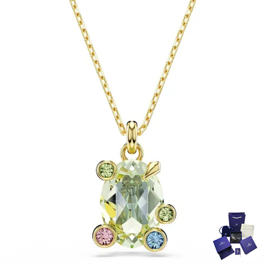 COLLAR COLGANTE SWAROVSKI GEMA TALLAS MIXTAS MULTI COLOR ORO CRISTALES DORADO