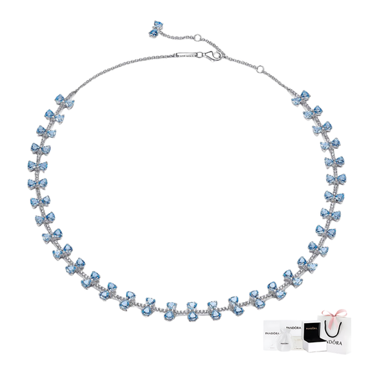 COLLAR PANDORA BRIDGERTON LAZO AZUL PLATA .925 ZOCALO ONLINE