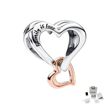 Charm 2 Tonos Corazón Calado Infinito Family Is Love Pandora