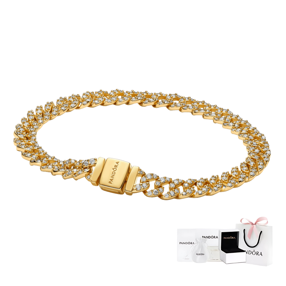 PANDORA TENNIS TIMELESS PAVE BRILLIANT SILVER BRACELET + GIFT KIT 