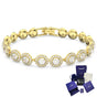 SWAROVSKI CRYSTAL TENNIS ANGELIC HALO GOLD BRACELET + GIFT KIT 