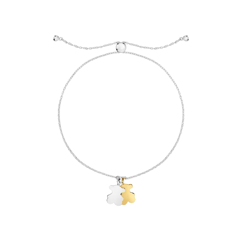 PULSERA BRAZALETE TOUS TEDDY BEAR OSO CADENA BICOLOR SWEET DOLLS PLATA .925 ZOCALO ONLINE