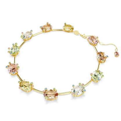 COLLAR GEMA CRISTALES COMPLETO MULTI COLOR SWAROVSKI + KIT DE REGALO