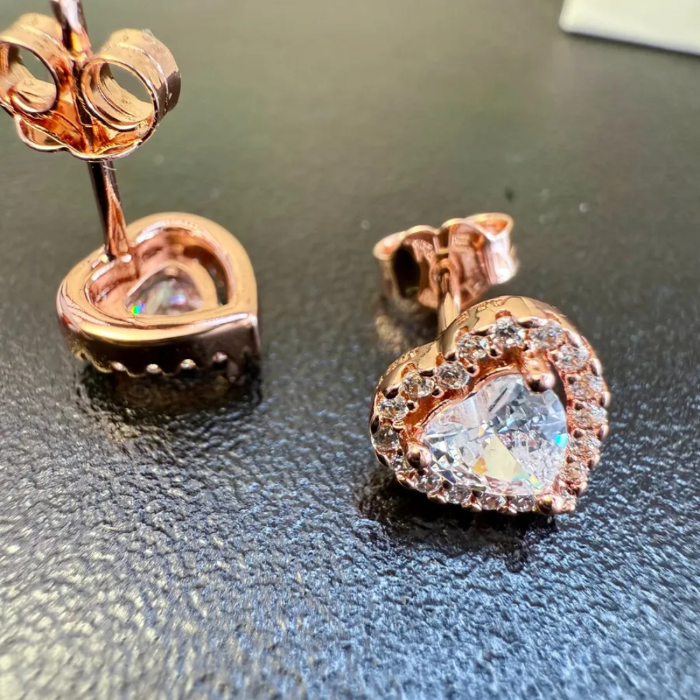 SALE PANDORA ROSE GOLD RAISED HEART EARRINGS – ZOCALO ONLINE