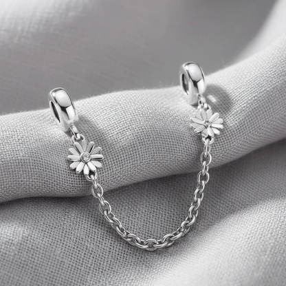 CHARM CADENA DE SEGURIDAD MARGARITA FLOR PANDORA PLATA .925 ZOCALO ONLINE